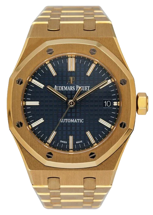 Audemars Piguet Royal Oak 15450BA Blue Dial 18K Yellow Gold Papers